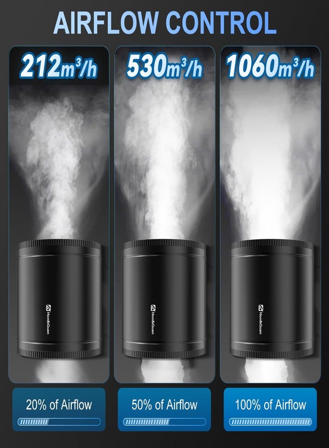 Hon&Guan مروحة تهوية داخلية معززة من هون آند غوان مقاس 8 بوصات مع وحدة تحكم في السرعة - تدفق هواء 623 قدم مكعب في الدقيقة مع استهلاك طاقة منخفض للغاية 44 واط وضوضاء منخفضة - Image 5